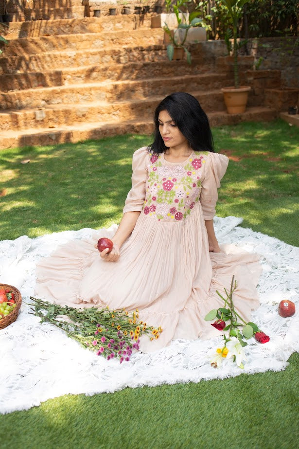 Peach Floral Dress