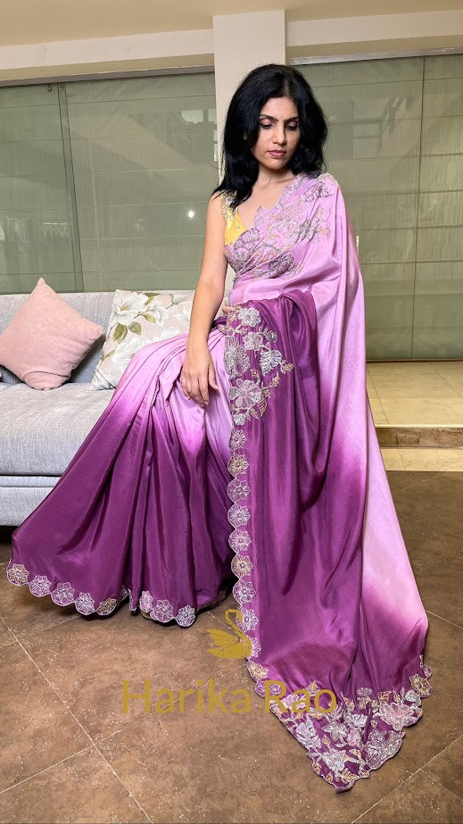 Purple Ombre Saree