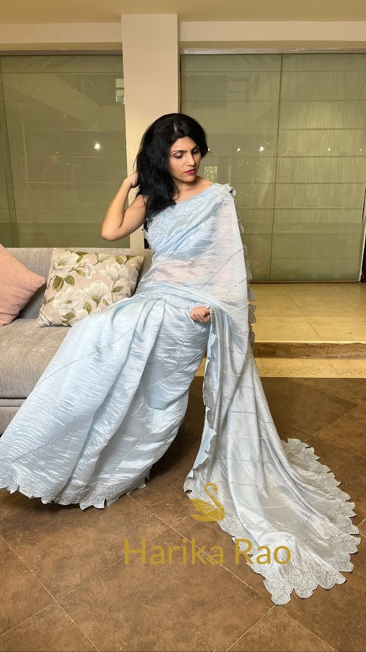 Ice Blue Saree