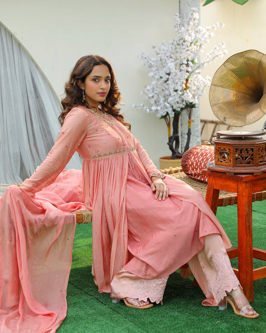 Pink Angrakha with Slip