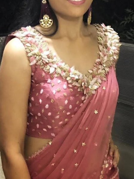 Habutai Peach Lehenga