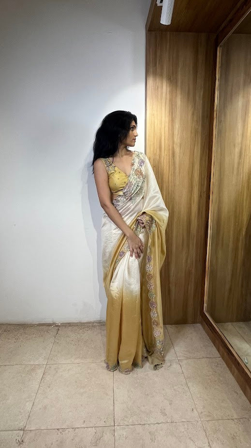 Ombre Yellow Saree