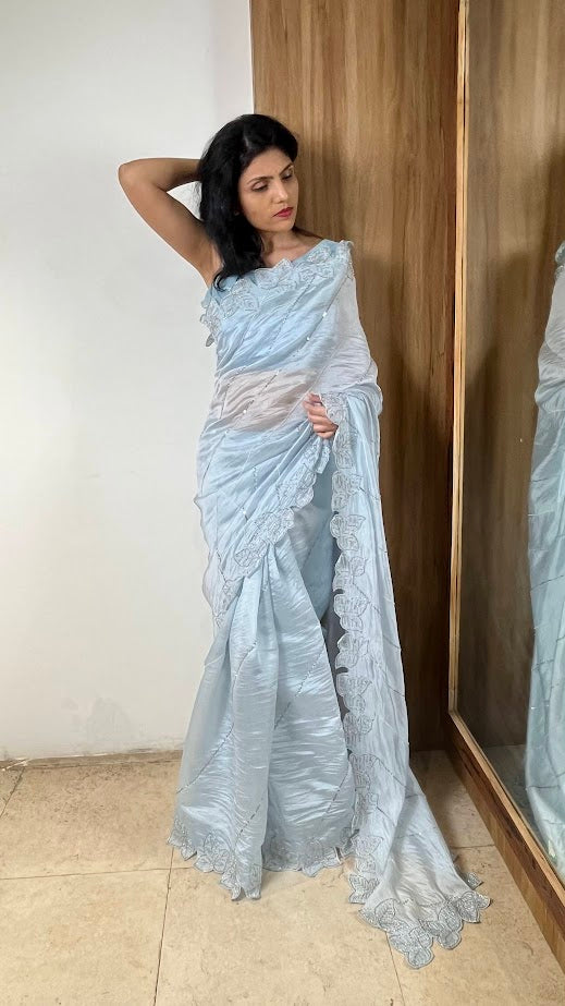 Ice Blue Saree