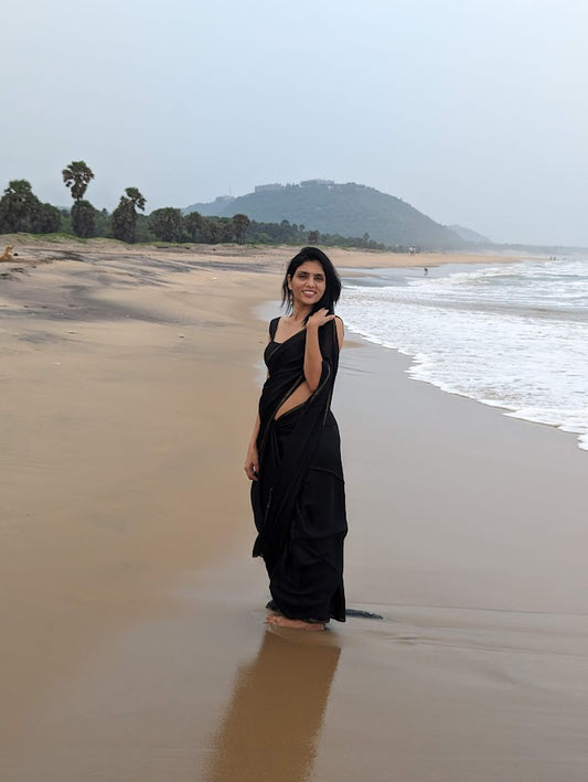 Black Chiffon Saree