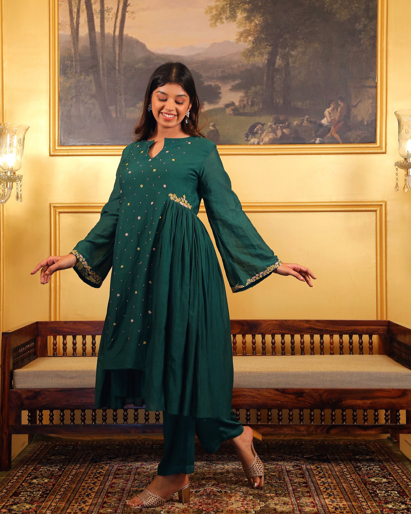 Emrald Green Kurti Set