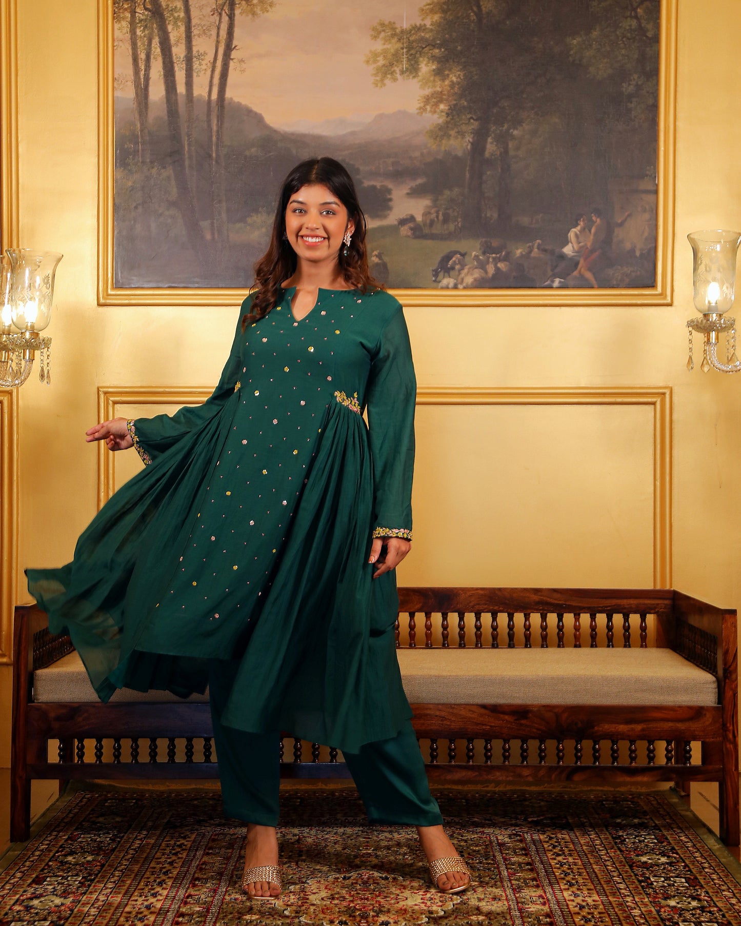 Emrald Green Kurti Set