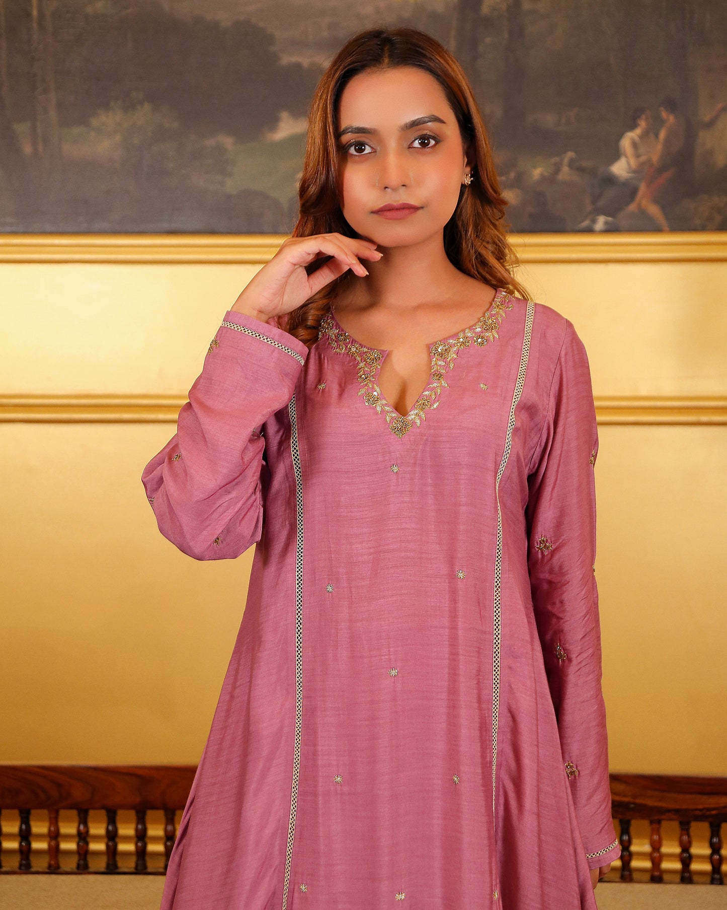 Purple Lace kurti